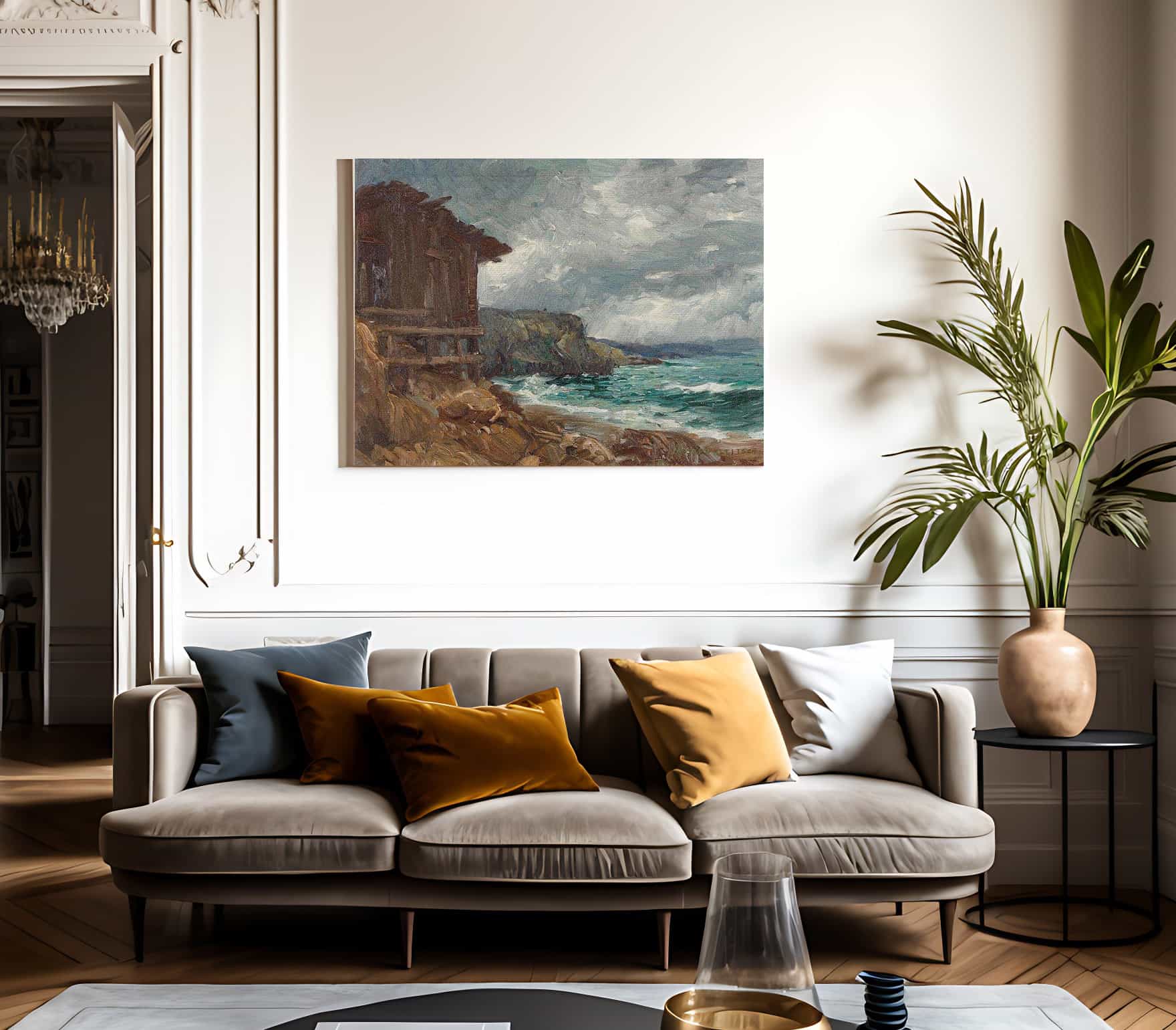 Boathouse At Canyon Cove By Joseph Kleitsch Fine Art Print
