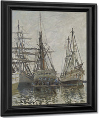 Boats In A Harbour By Claude Monet Fine Art Print