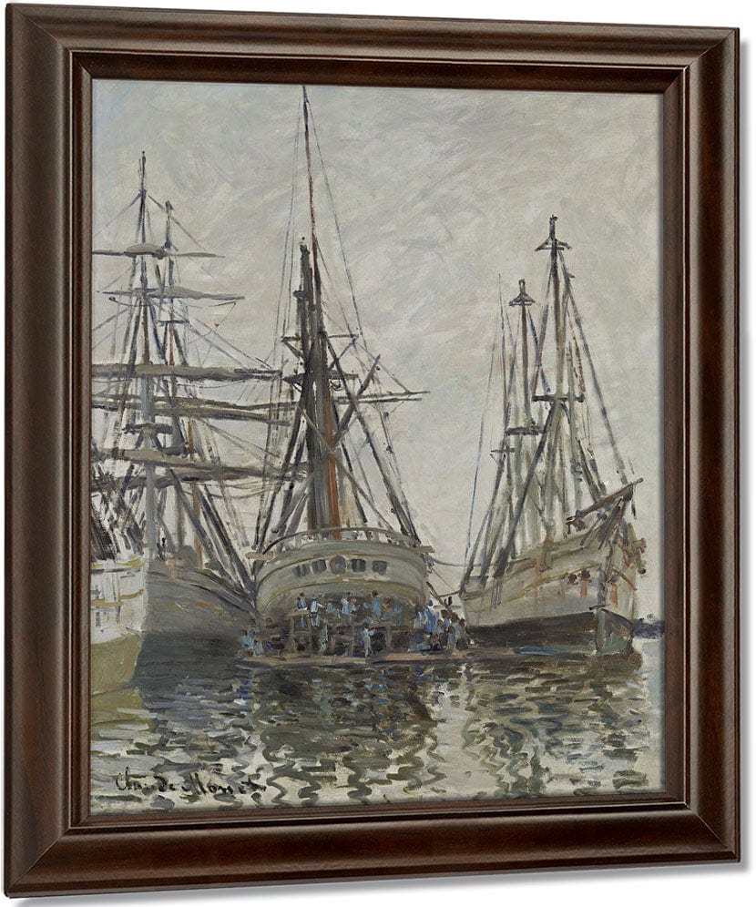 Boats In A Harbour By Claude Monet Fine Art Print