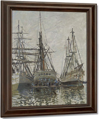 Boats In A Harbour By Claude Monet Fine Art Print