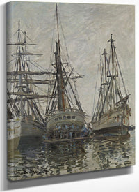 Boats In A Harbour By Claude Monet Fine Art Print