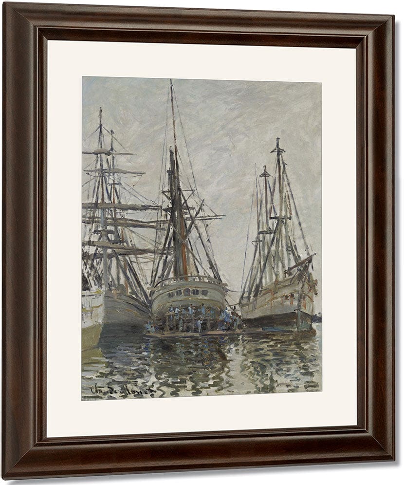 Boats In A Harbour By Claude Monet Fine Art Print