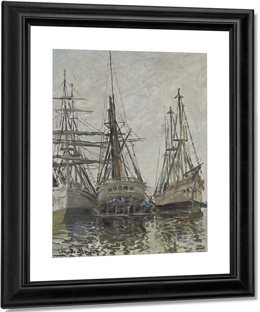 Boats In A Harbour By Claude Monet Fine Art Print