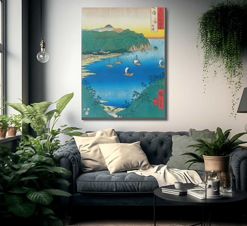 Boats In An Inlet By Hiroshige Fine Art Print