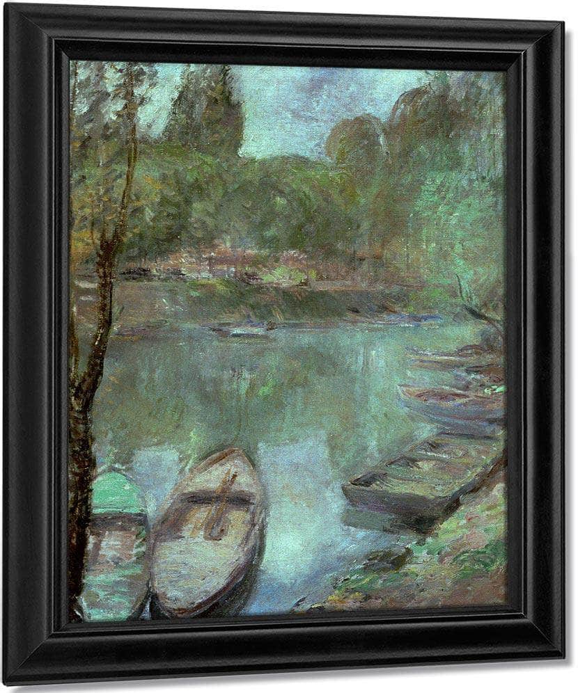 Boats Moored In A Pond By John Henry Twachtman Fine Art Print