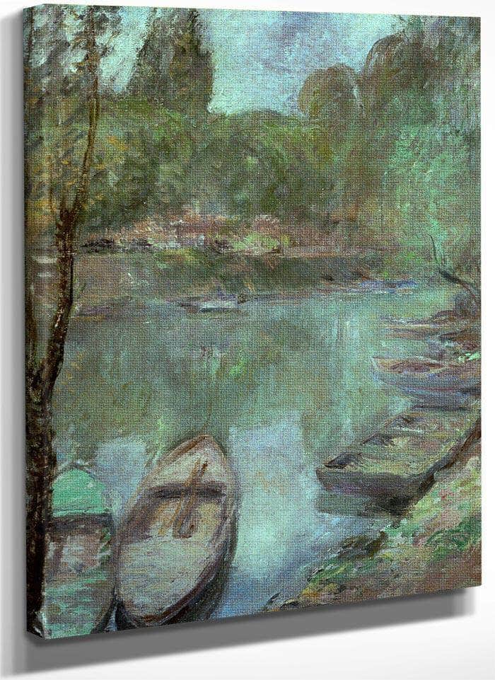 Boats Moored In A Pond By John Henry Twachtman Fine Art Print