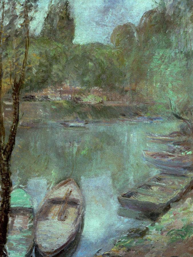 Boats Moored In A Pond By John Henry Twachtman Fine Art Print