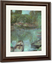 Boats Moored In A Pond By John Henry Twachtman Fine Art Print
