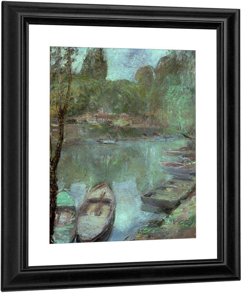Boats Moored In A Pond By John Henry Twachtman Fine Art Print