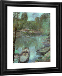 Boats Moored In A Pond By John Henry Twachtman Fine Art Print