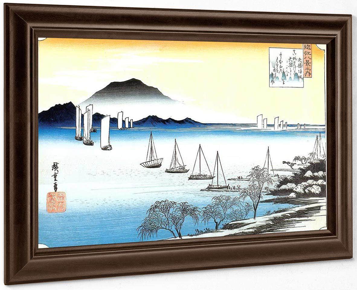 Boats On A Lake By Hiroshige Fine Art Print