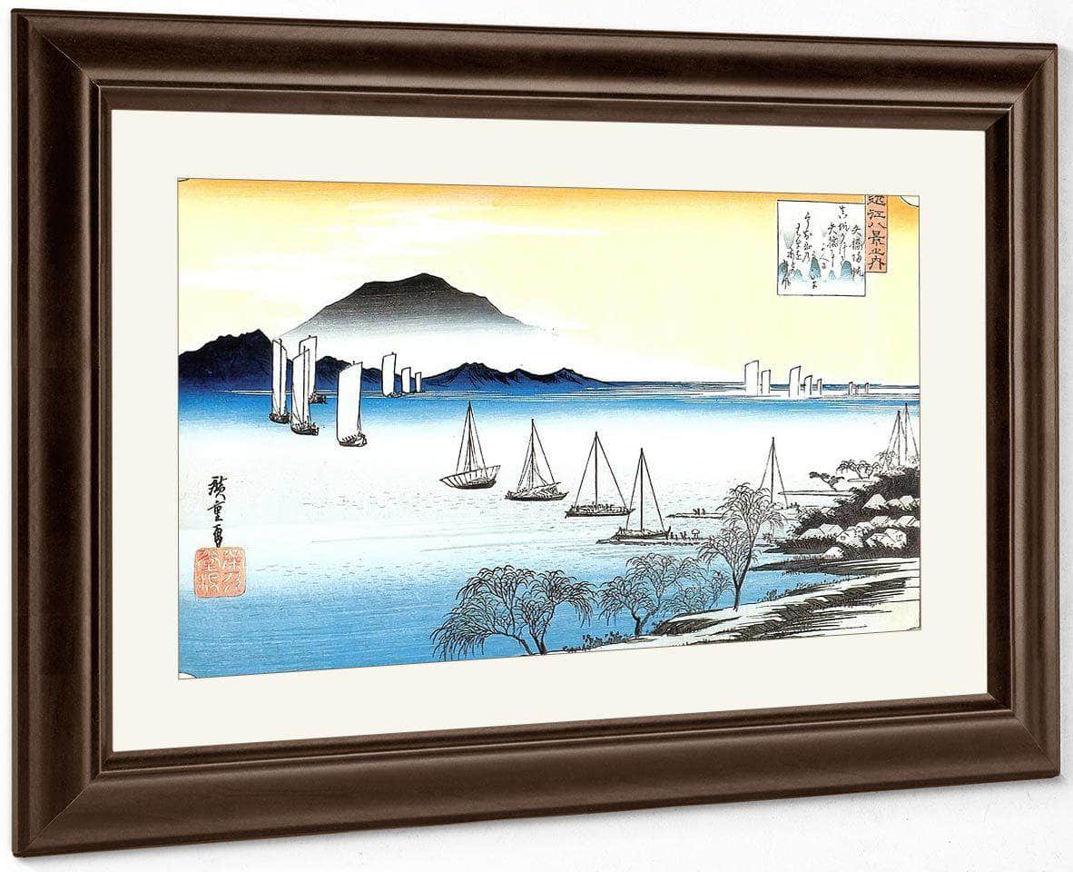 Boats On A Lake By Hiroshige Fine Art Print