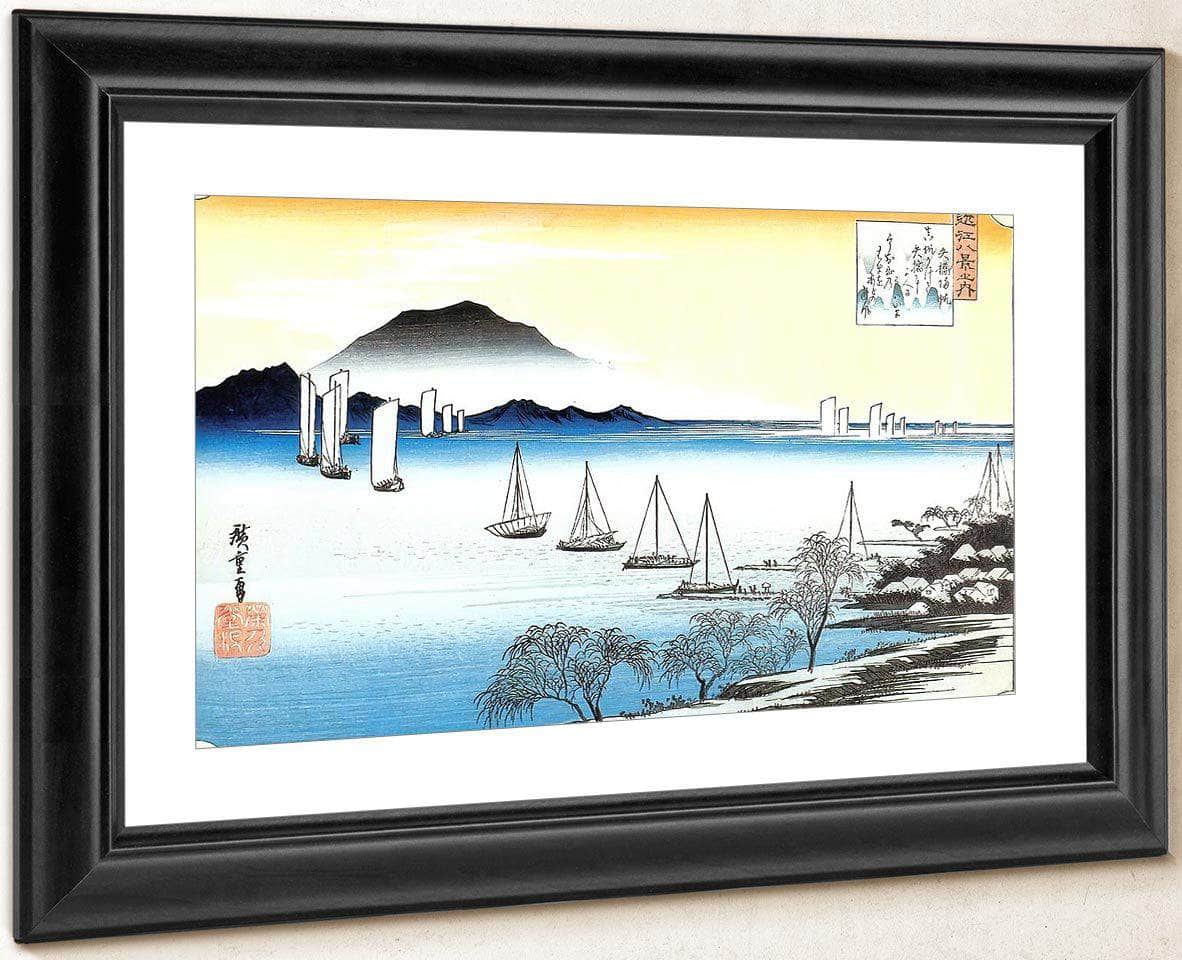 Boats On A Lake By Hiroshige Fine Art Print