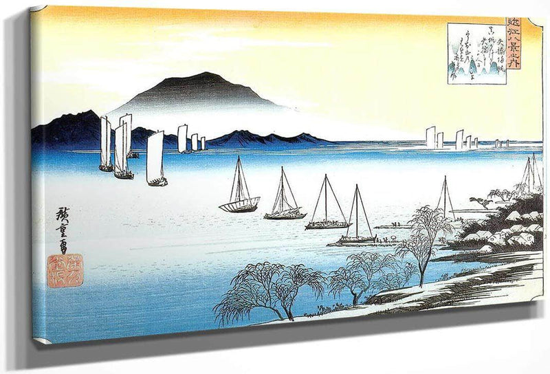 Boats On A Lake By Hiroshige Fine Art Print