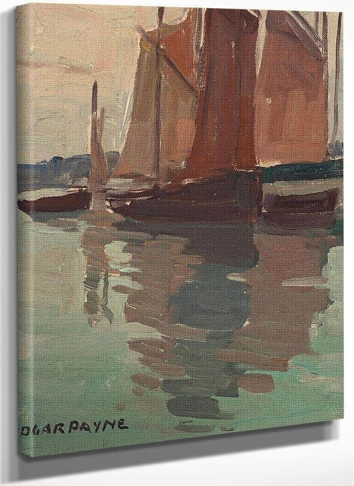 Boats With Red Sails By Edgar Payne Fine Art Print