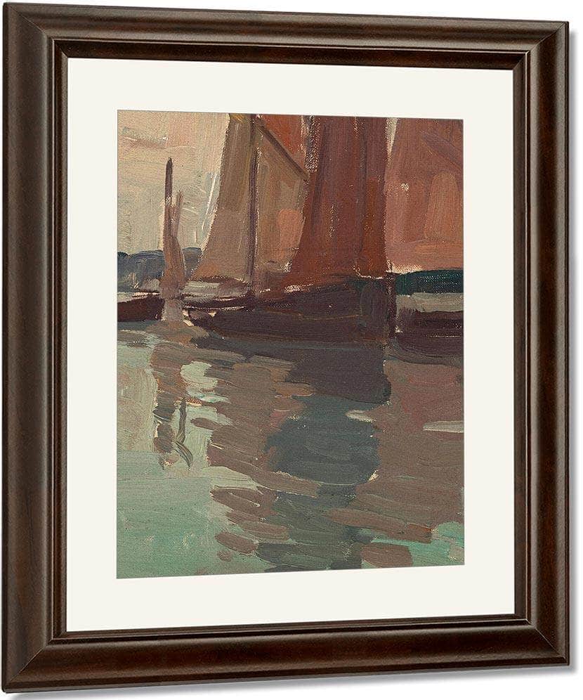 Boats With Red Sails By Edgar Payne Fine Art Print