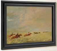 Bogard, Batiste, And I Chasing Buffalo In High Grass On A Missouri Bottom By George Catlin Fine Art Print