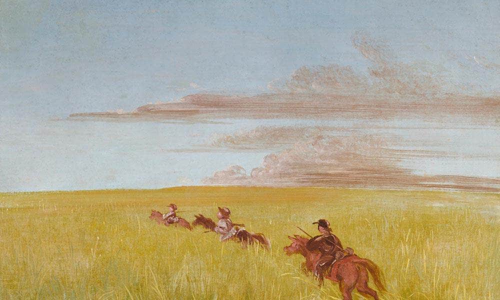 Bogard, Batiste, And I, Traveling Through A Missouri Bottom By George Catlin Fine Art Print