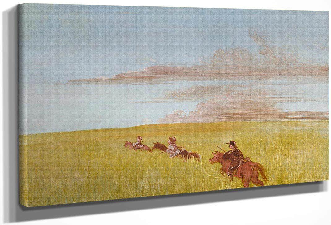 Bogard, Batiste, And I, Traveling Through A Missouri Bottom By George Catlin Fine Art Print