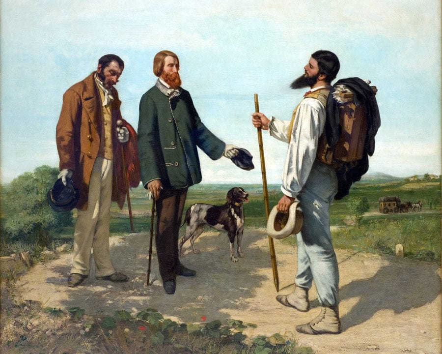 Bonjour Monsieur Courbet 1854 By Gustave Courbet Fine Art Print