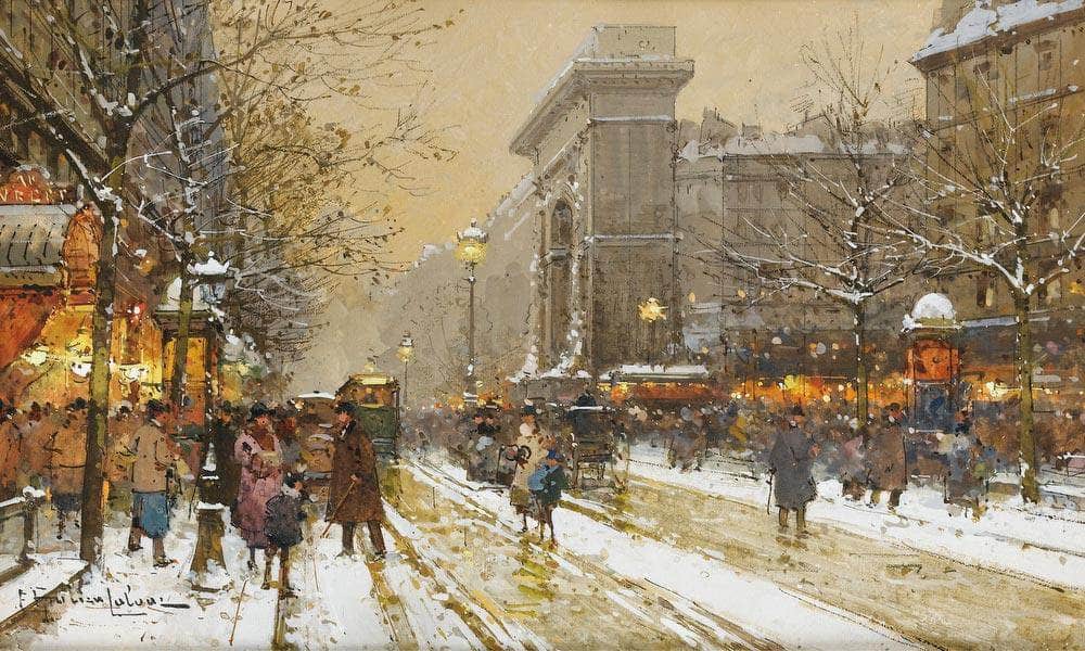 Bonne Nouvelle Boulevard In Paris Near St Martins Door By Eugene Galien Laloue Fine Art Print