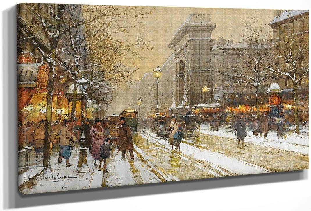 Bonne Nouvelle Boulevard In Paris Near St Martins Door By Eugene Galien Laloue Fine Art Print