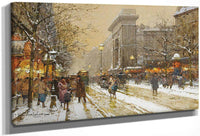 Bonne Nouvelle Boulevard In Paris Near St Martins Door By Eugene Galien Laloue Fine Art Print
