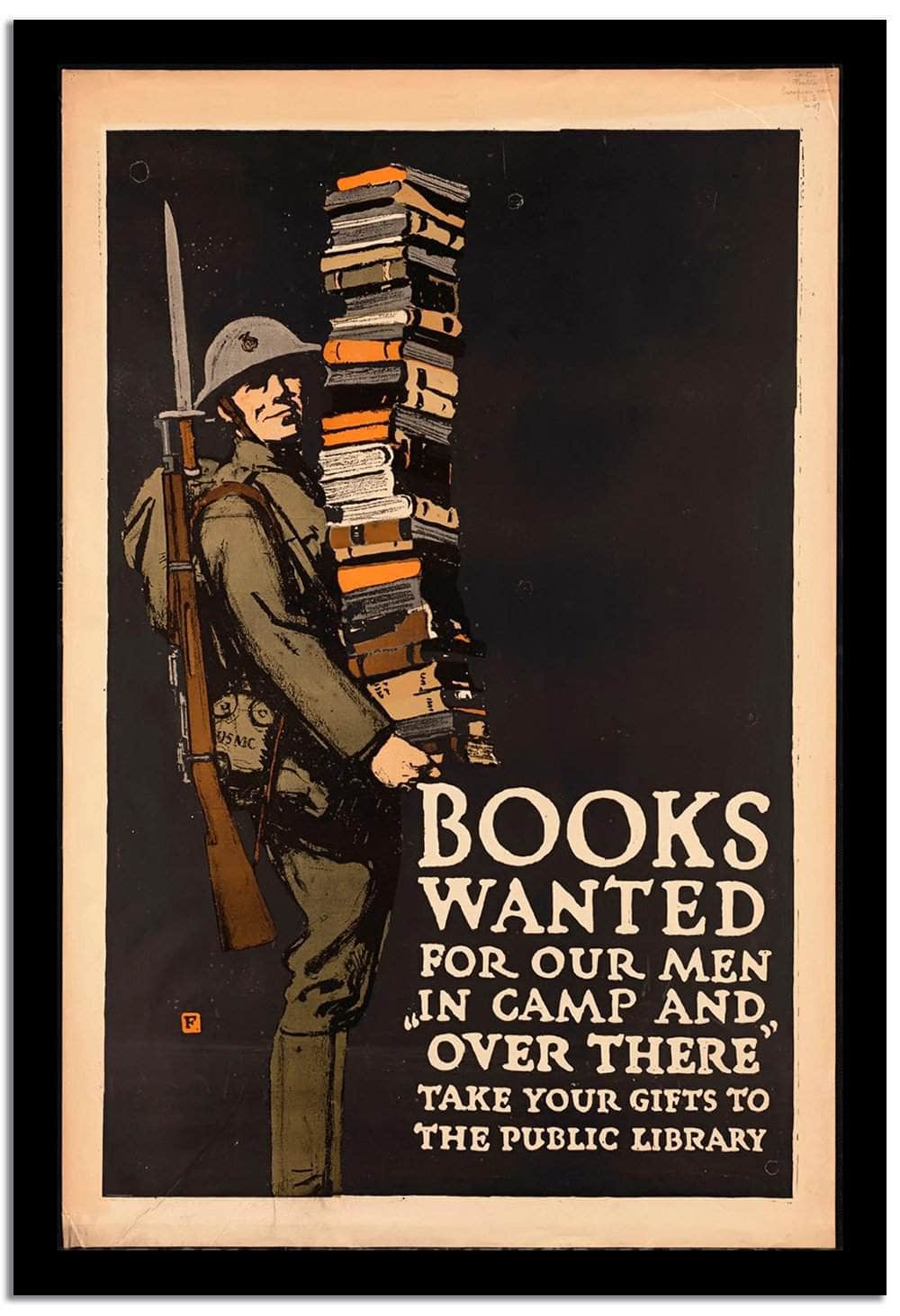 Books Wanted  Vintage Poster Fine Art Print