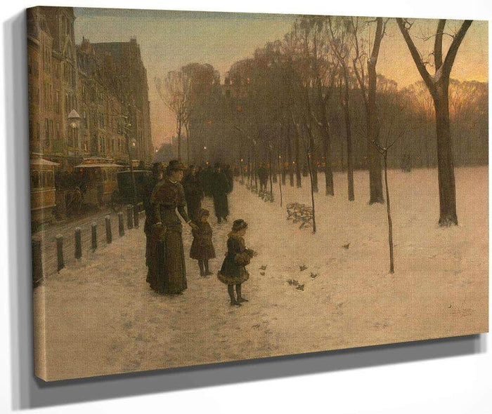 Boston Common At Twilight By Childe Hassam Fine Art Print