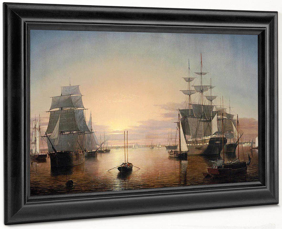 Boston Harbor By Henry Fitz Lane Fine Art Print