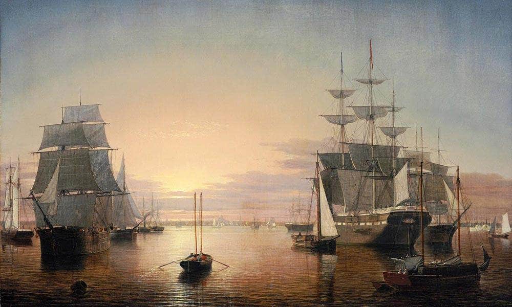 Boston Harbor By Henry Fitz Lane Fine Art Print