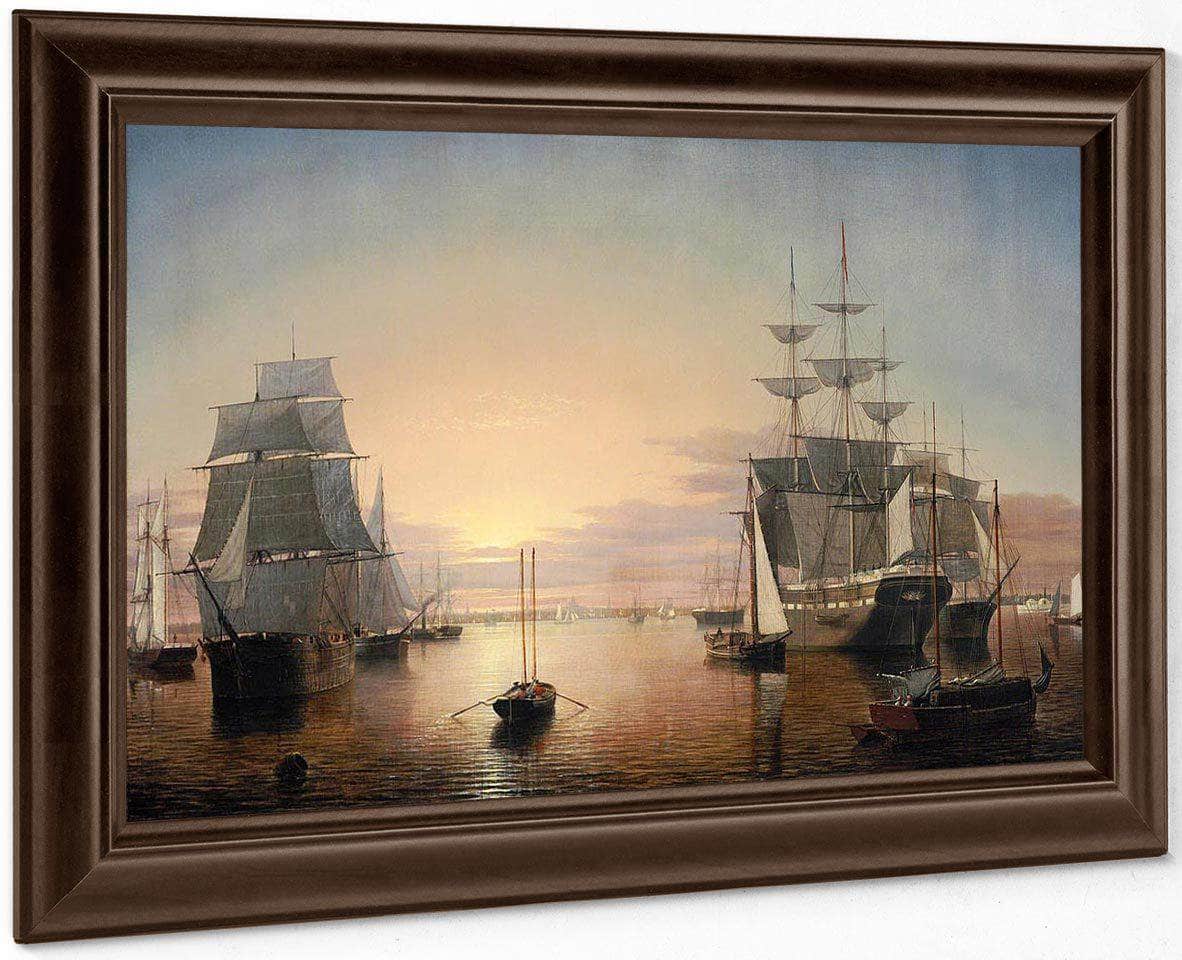 Boston Harbor By Henry Fitz Lane Fine Art Print