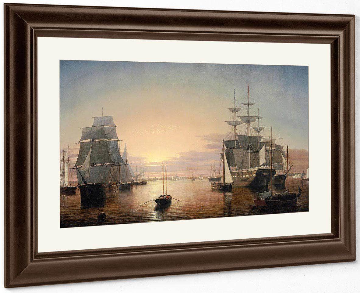Boston Harbor By Henry Fitz Lane Fine Art Print