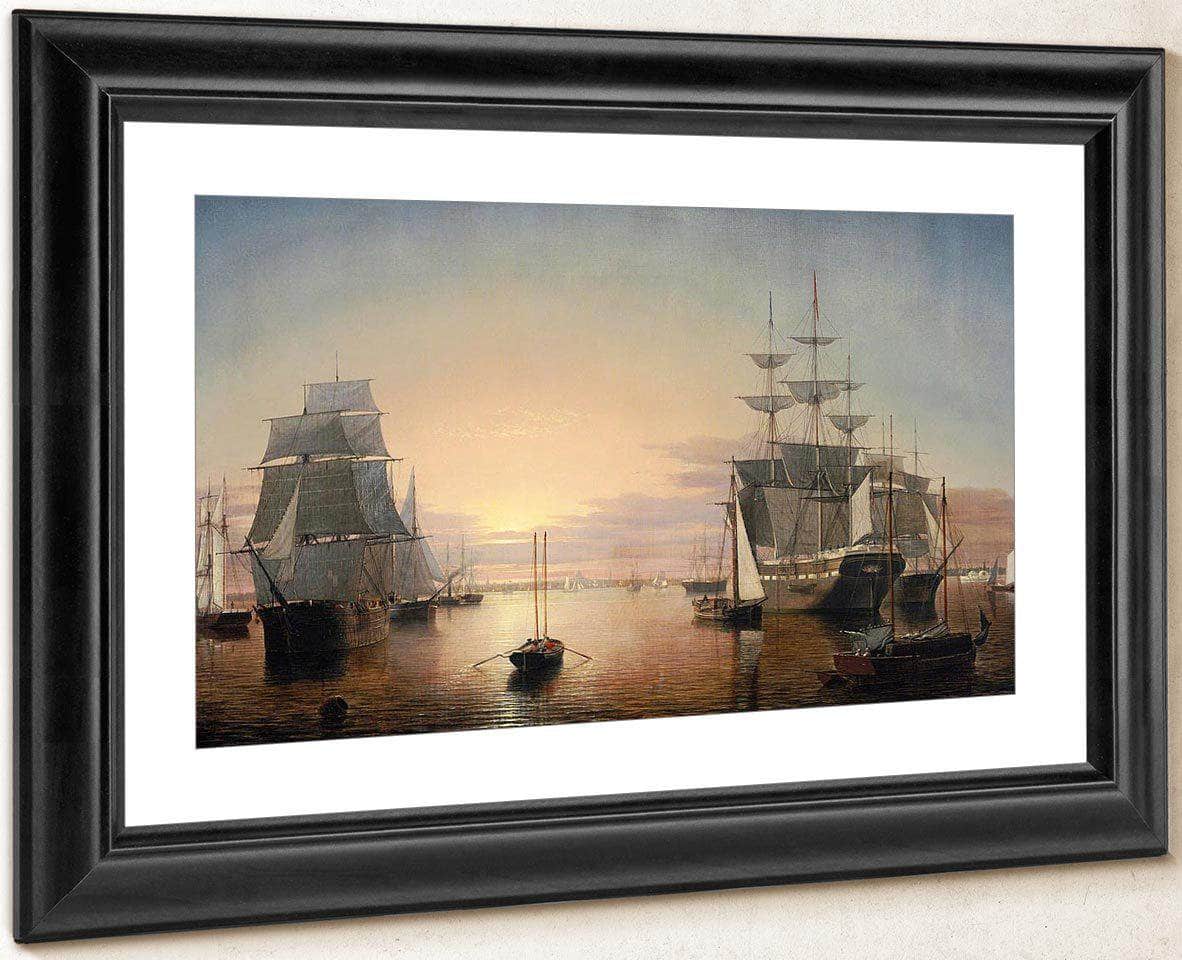 Boston Harbor By Henry Fitz Lane Fine Art Print