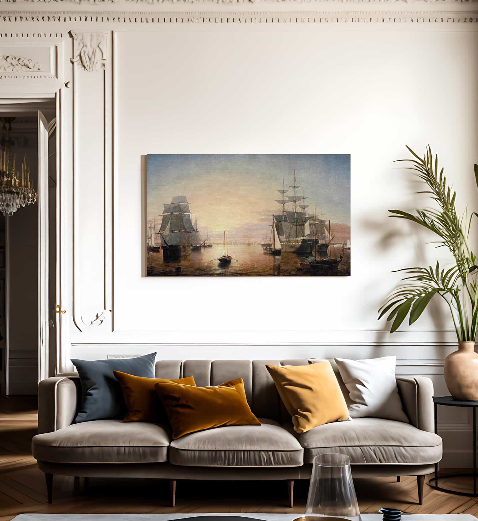 Boston Harbor By Henry Fitz Lane Fine Art Print