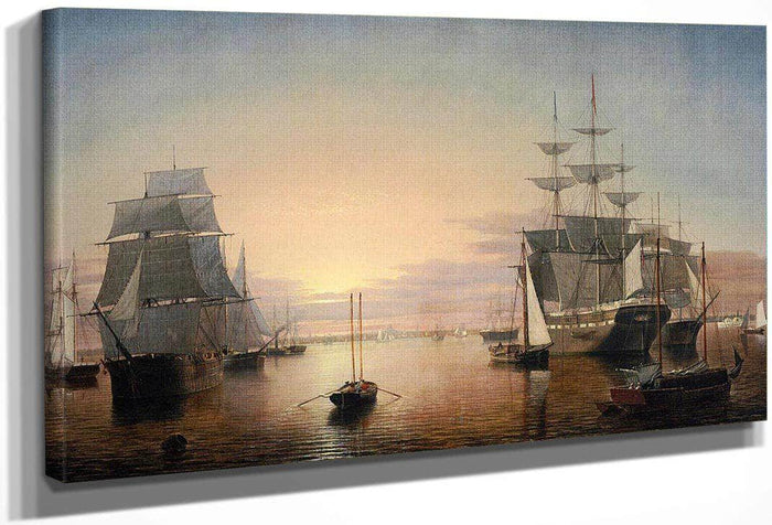 Boston Harbor By Henry Fitz Lane Fine Art Print