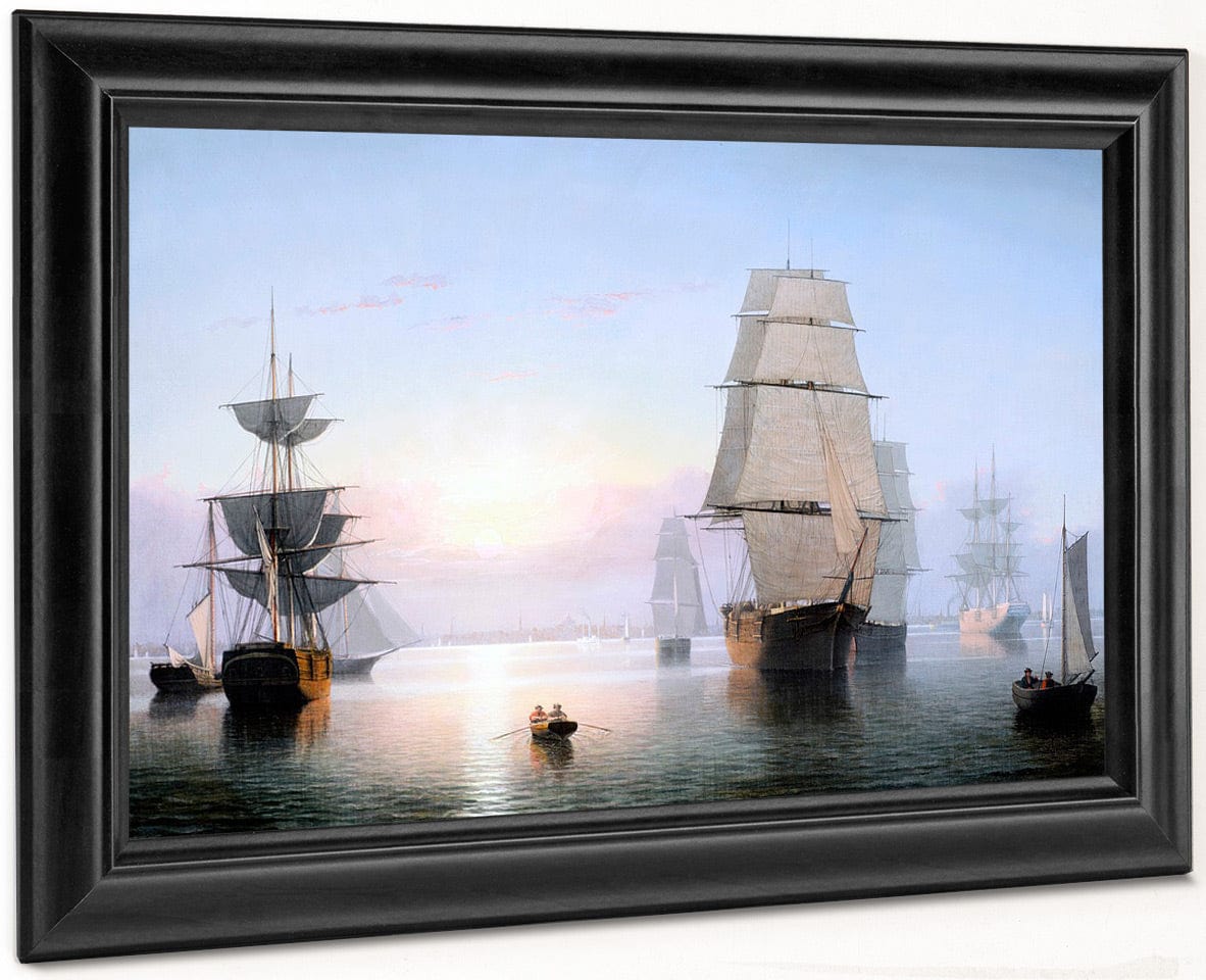 Boston Harbor Sunset By Fitz Henry Lane Fine Art Print