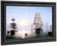 Boston Harbor Sunset By Fitz Henry Lane Fine Art Print