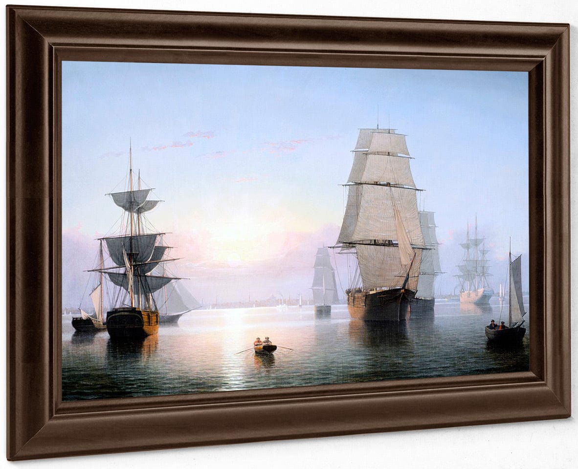 Boston Harbor Sunset By Fitz Henry Lane Fine Art Print