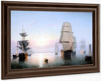 Boston Harbor Sunset By Fitz Henry Lane Fine Art Print