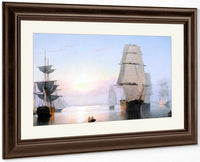 Boston Harbor Sunset By Fitz Henry Lane Fine Art Print