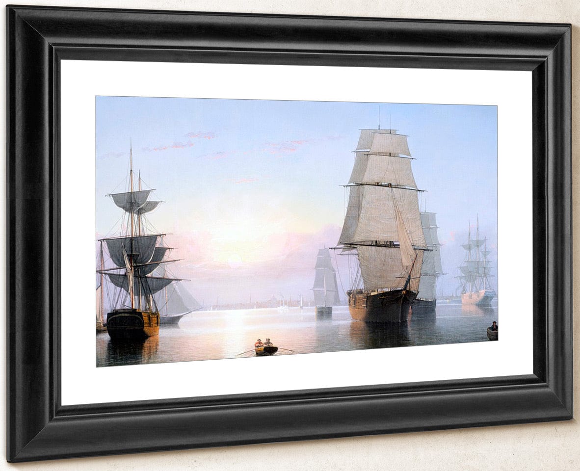 Boston Harbor Sunset By Fitz Henry Lane Fine Art Print