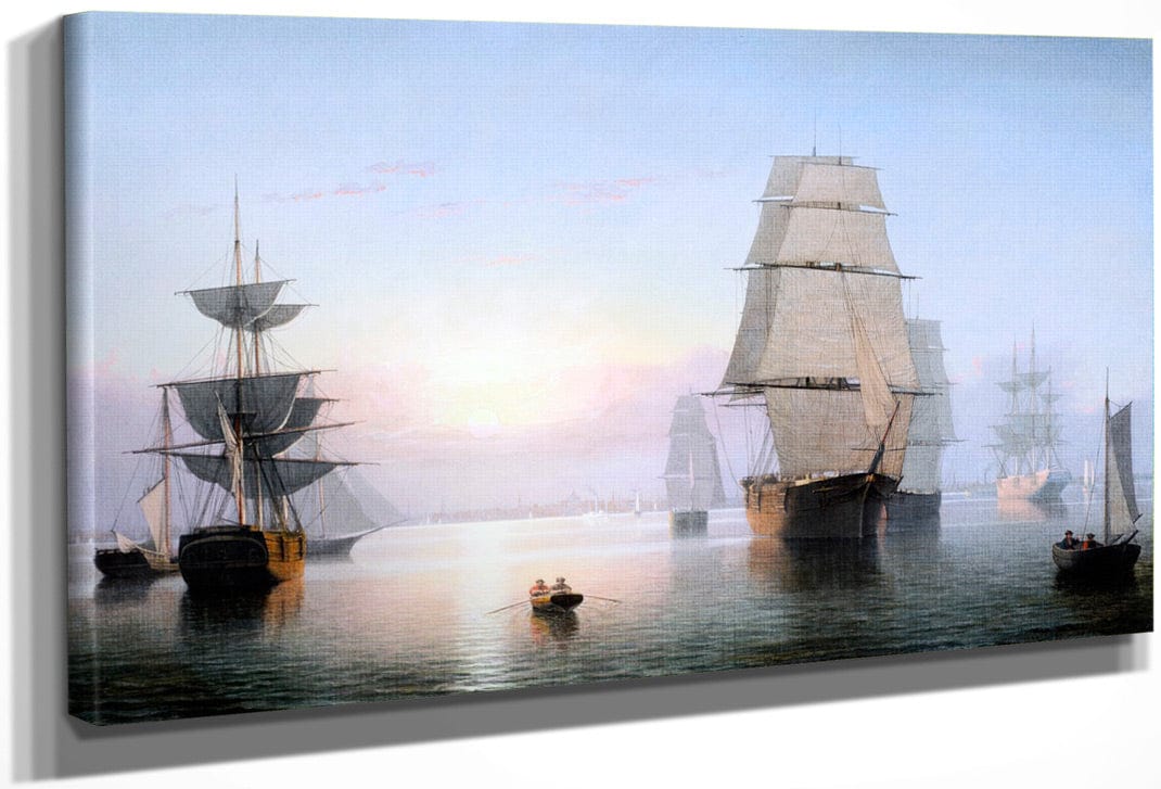 Boston Harbor Sunset By Fitz Henry Lane Fine Art Print