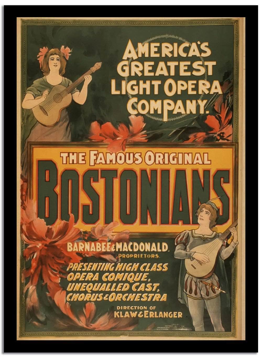 Bostonians  Vintage Posterb Fine Art Print