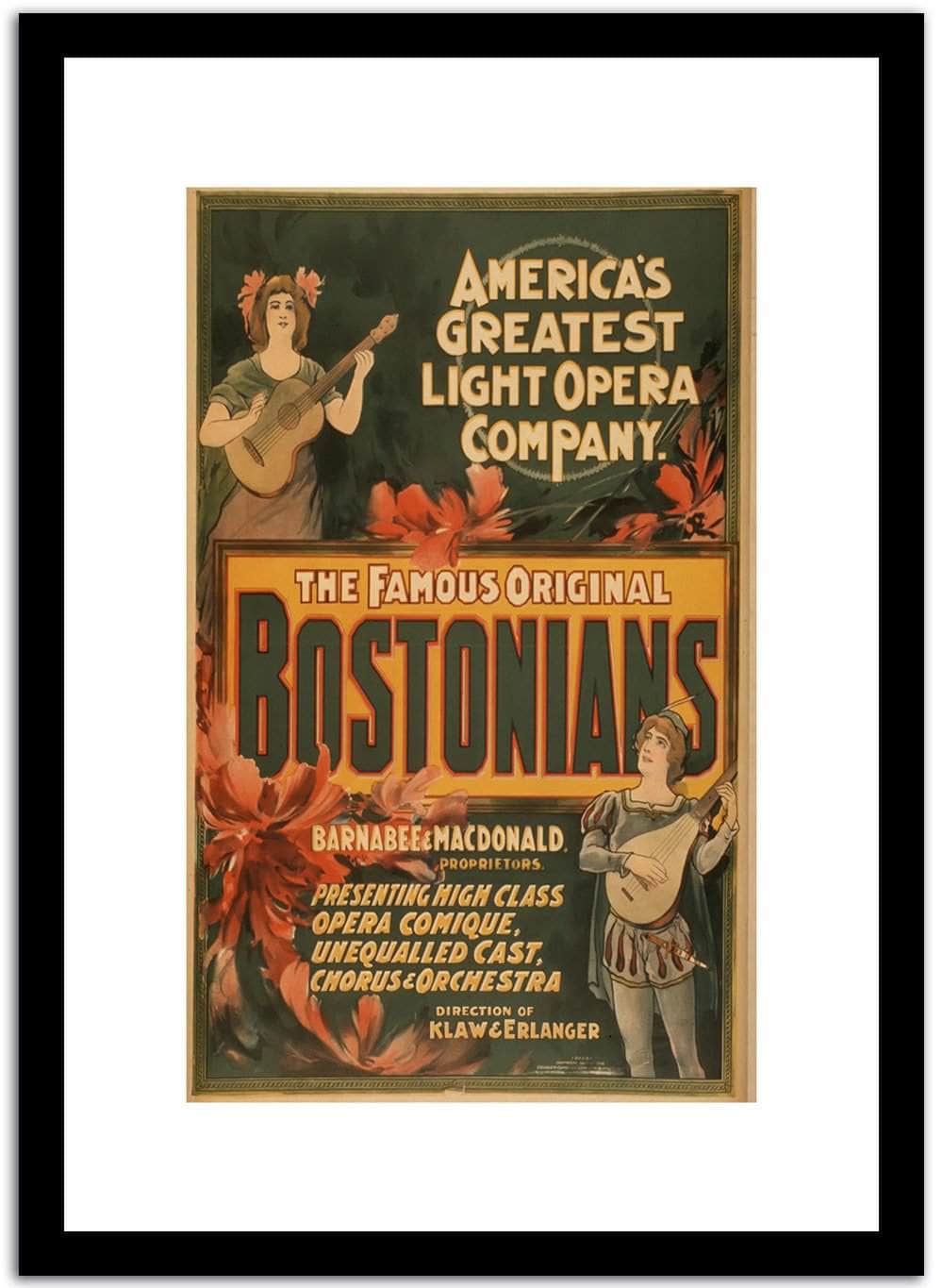 Bostonians  Vintage Posterb Fine Art Print