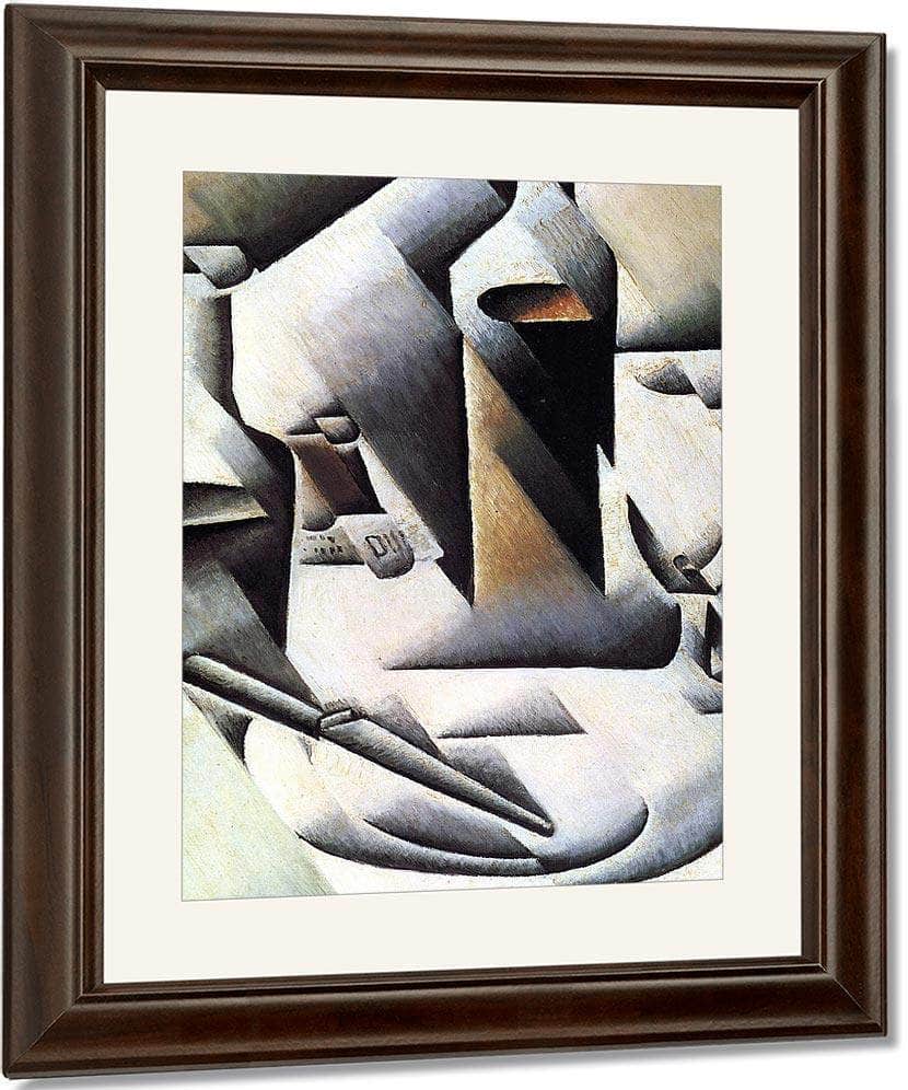 Bottles And Knife By Juan Gris Fine Art Print