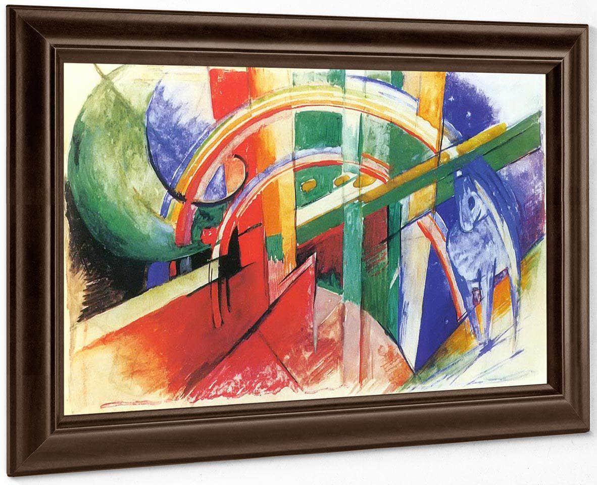Boue Horse With Rainbow By Franz Marc Fine Art Print