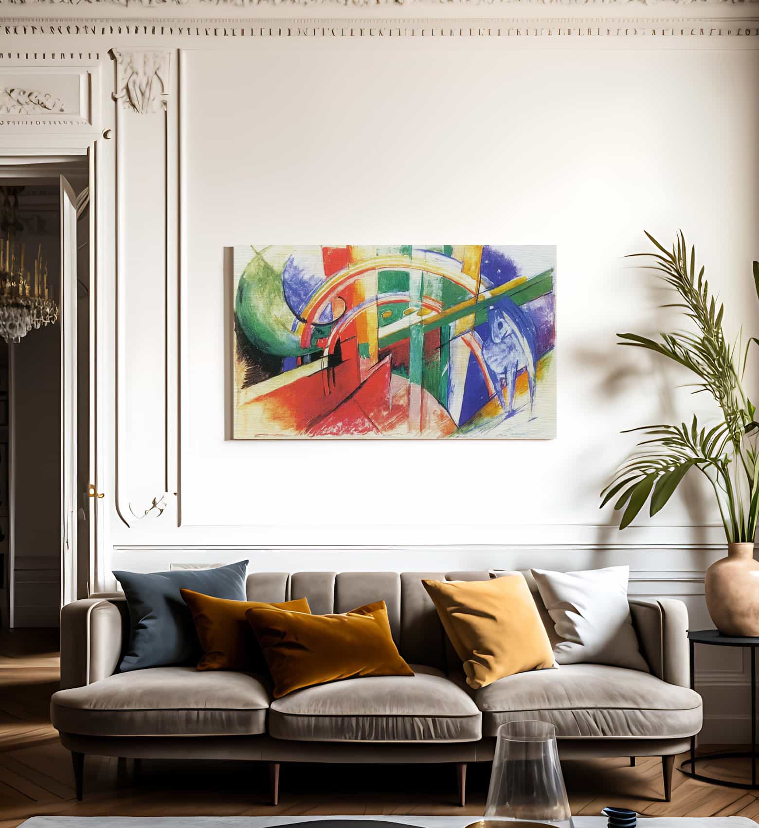 Boue Horse With Rainbow By Franz Marc Fine Art Print