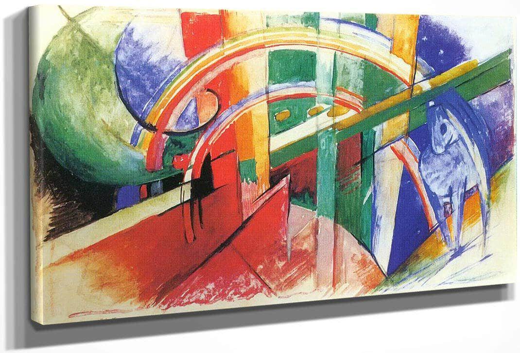 Boue Horse With Rainbow By Franz Marc Fine Art Print