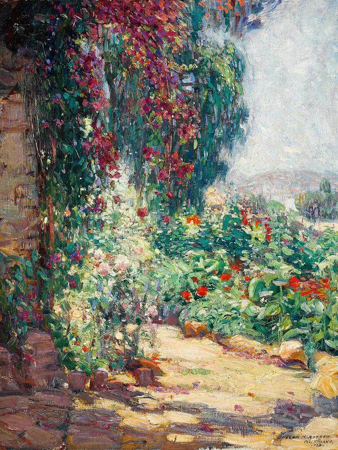 Bougainvillea, Capistrano Mission, 1923 By Joseph Kleitsch Fine Art Print